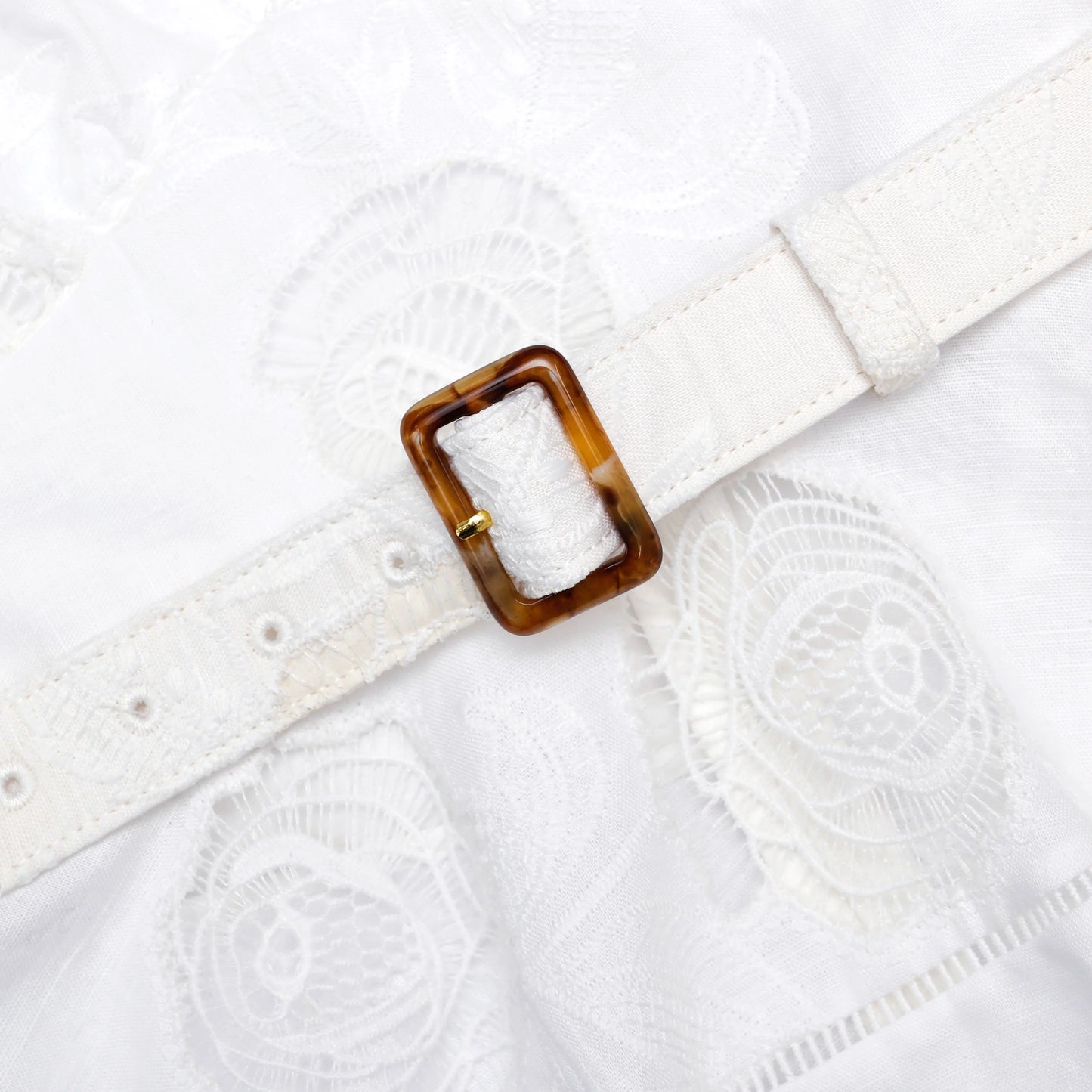 White Linen Blend Peplum Top