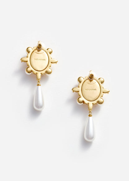 Gold Pearl Droplet Earrings