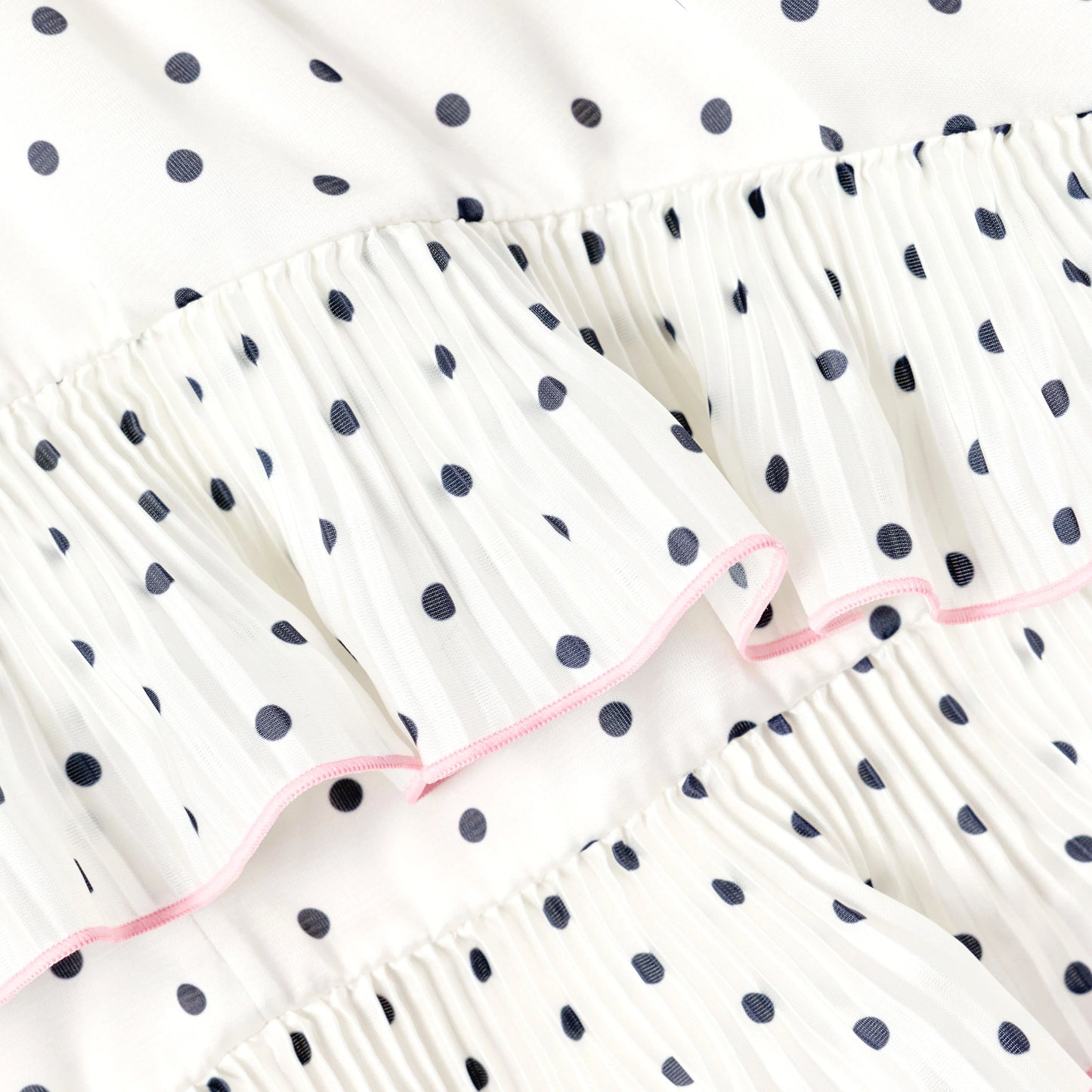 Cream Polka Dot Frill Skirt