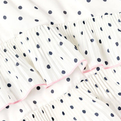 Cream Polka Dot Frill Skirt