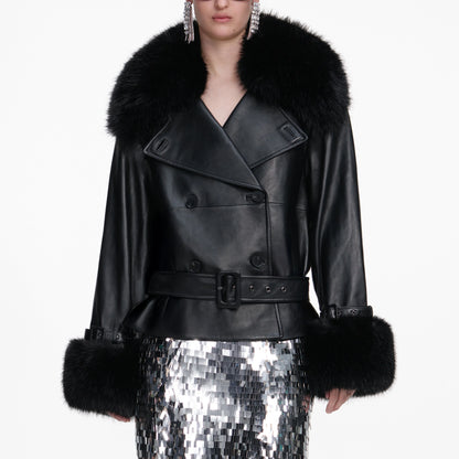 Black Belted Leather Jacket