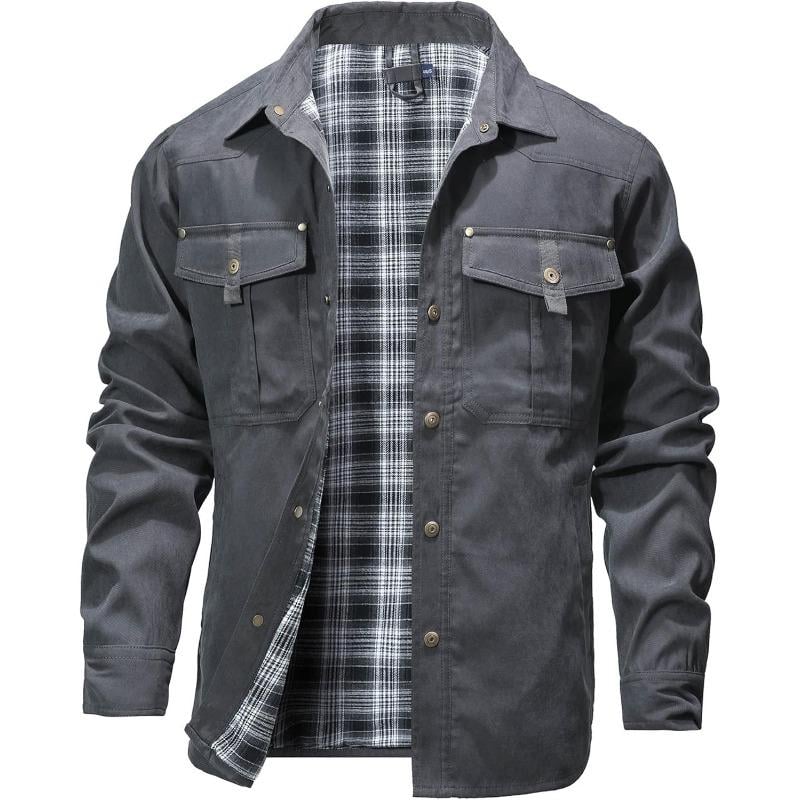 ⚡Hot Sales 49% OFF🔥Men's Flannel Lined Shacket Jacket