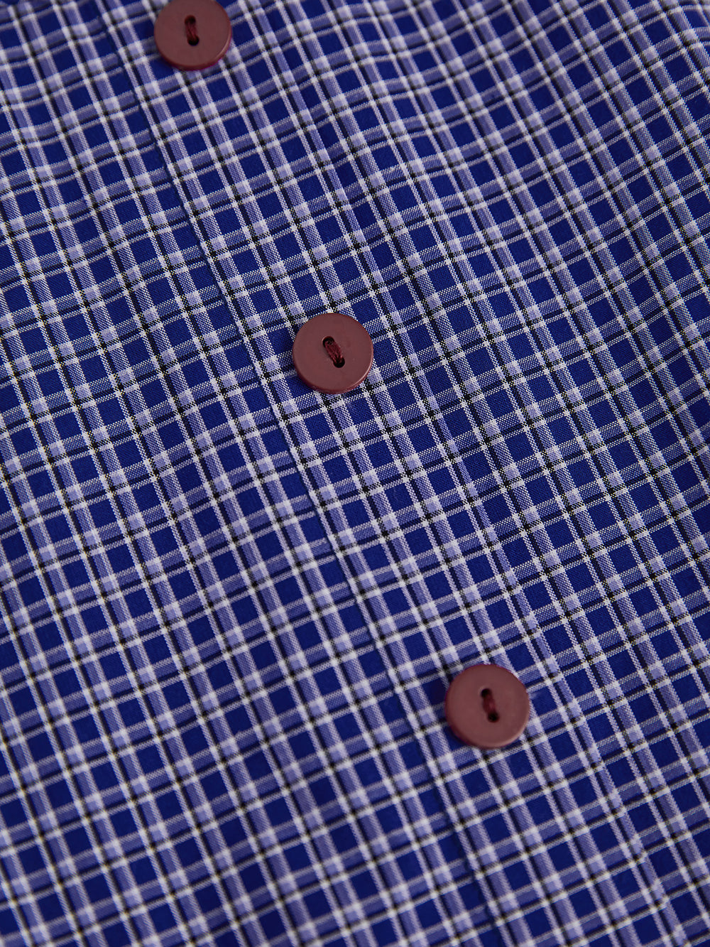 Blue Plaid Ruffle Blouse