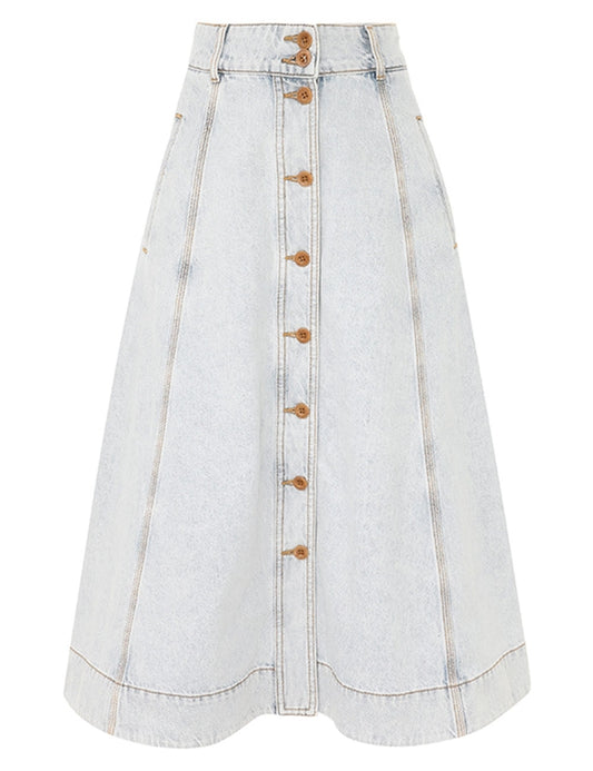 August A Line Denim Skirt
