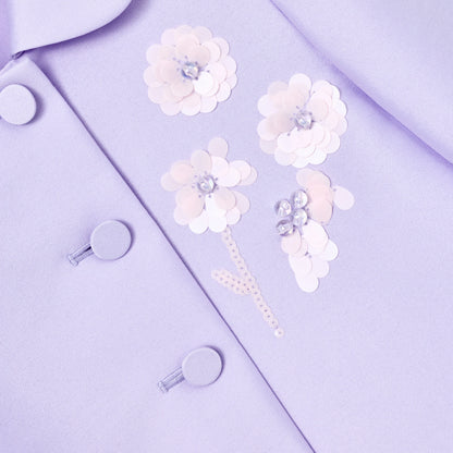 Lilac Taffeta Sequin Embellished Jacket