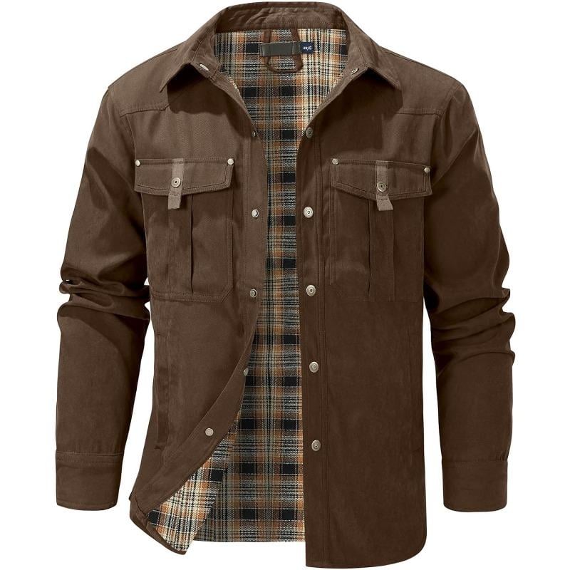 ⚡Hot Sales 49% OFF🔥Men's Flannel Lined Shacket Jacket
