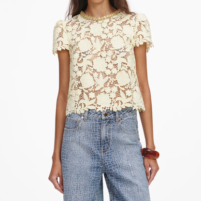 Yellow Lace Top