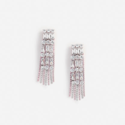 Crystal Pink Droplet Earrings