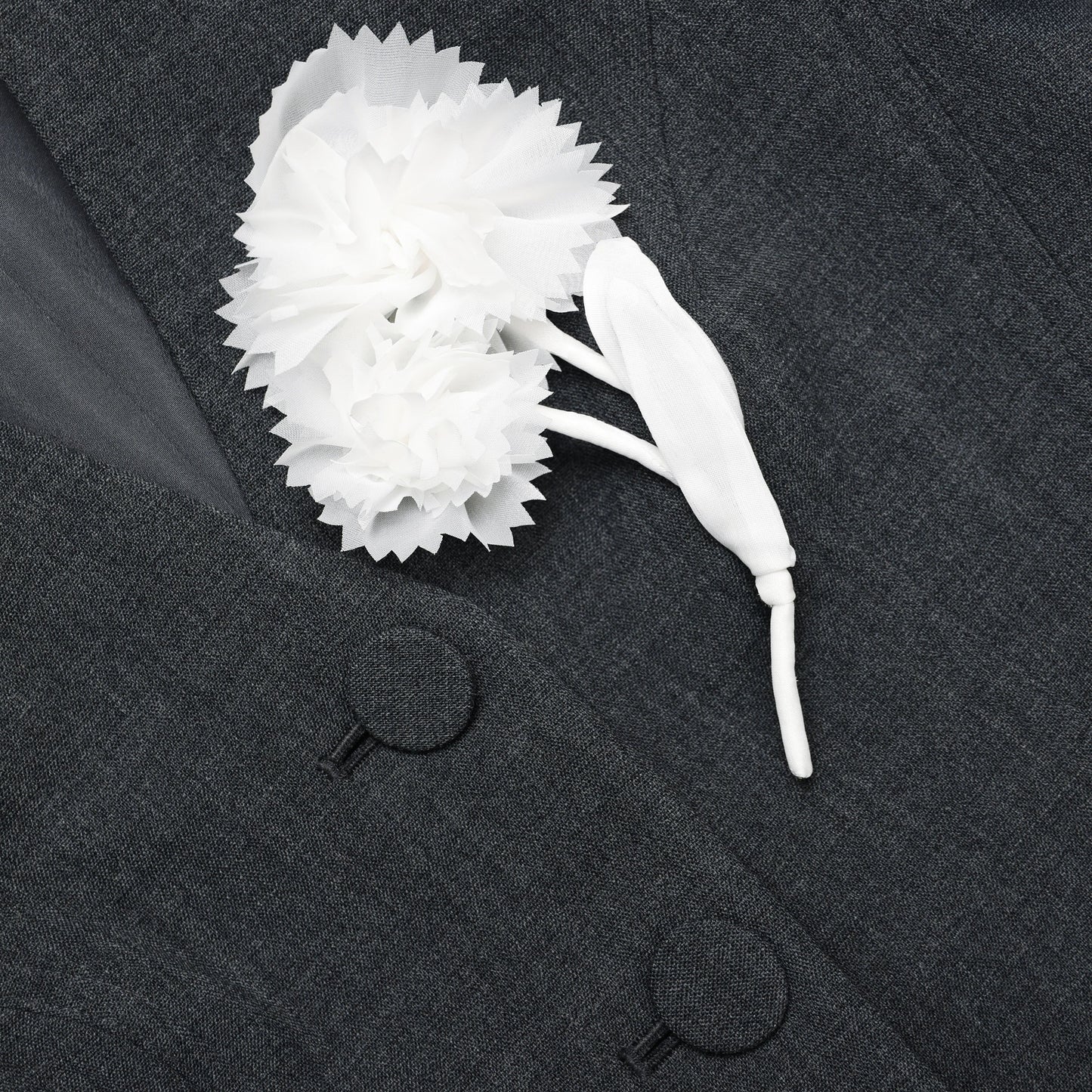 Grey Tailored Flower Detail Mini Dress