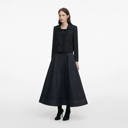 Black Boucle Cropped Jacket