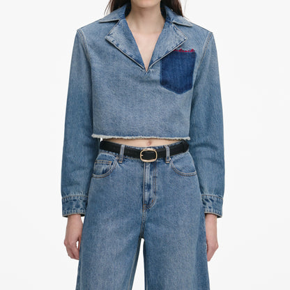 Blue Barrel Leg Jeans