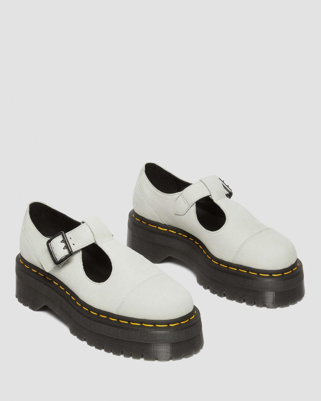 Bethan Tumbled Nubuck Leather Platform Mary Jane Shoes