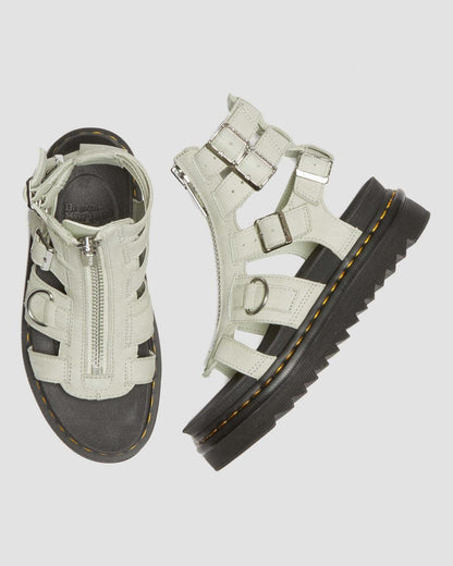 Olson Tumbled Nubuck Leather Gladiator Zip Sandals