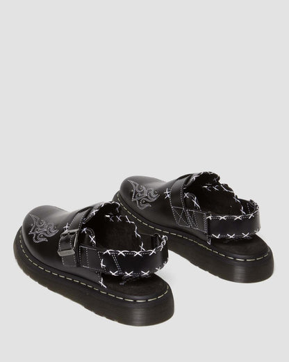 Jorge Contrast Stitch Leather Mules