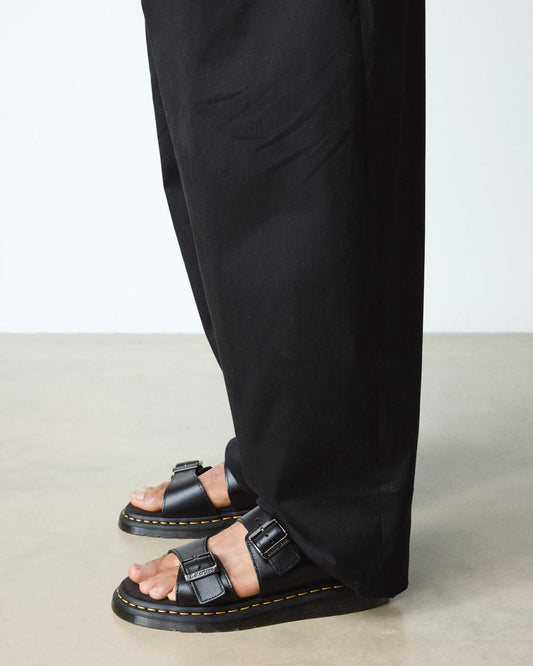 Josef Leather Buckle Slide Sandals
