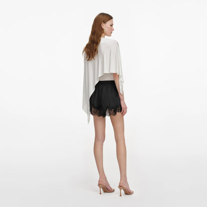 White Jersey Drape Top
