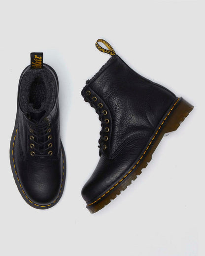 1460 Faux Fur Lined Grizzly Leather Lace Up Boots