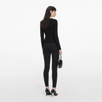 Black Tailored Knit Top
