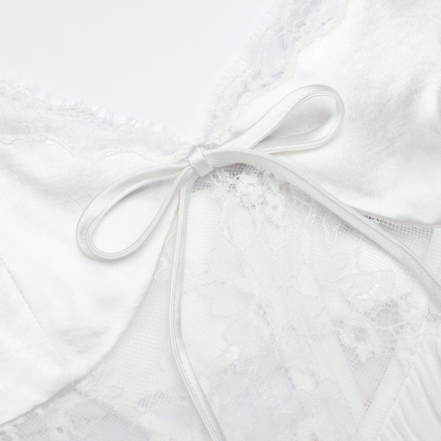White Georgette Satin Maxi Dress