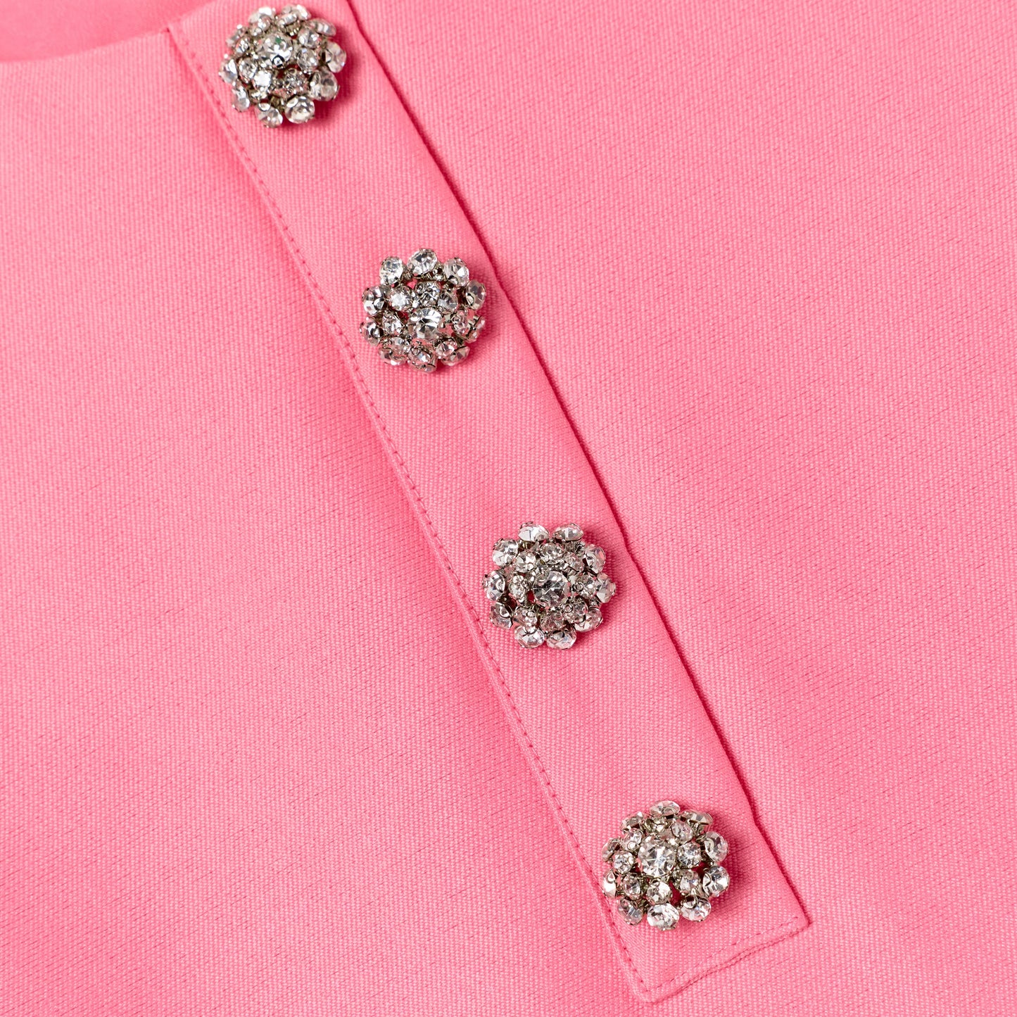Pink Taffeta Crystal Embellished Dress