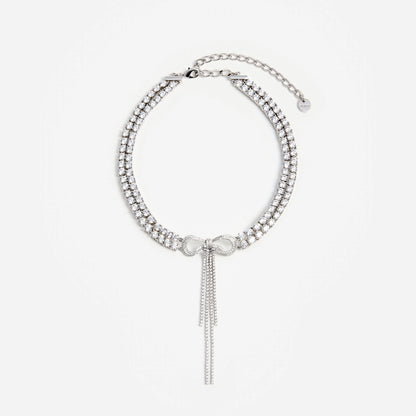 Double Crystal Bow Choker