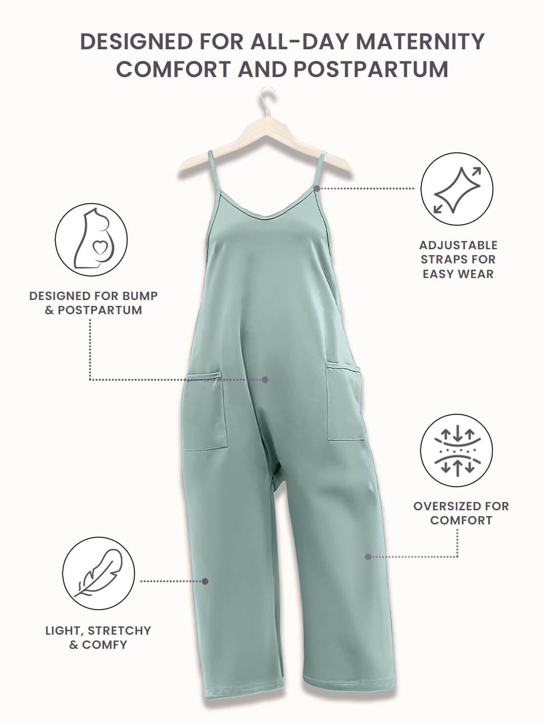 Oversized Jumpsuit - Maternity & Postpartum---Click to buy and get an additional 50% off