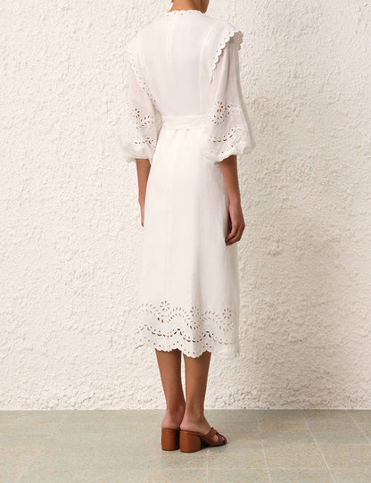 Junie Embroidered Midi Dress