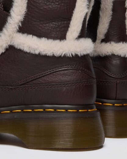 Buzz Lace Up Faux Fur Lined Grizzly Leather Boots