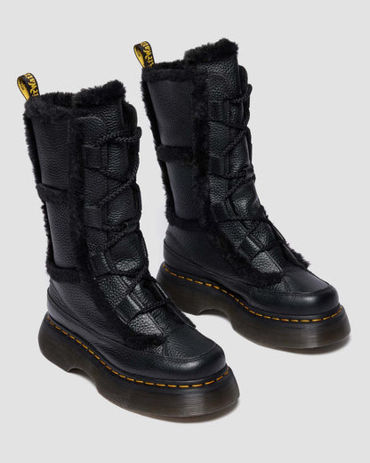 Buzz Lace Up Faux Fur Lined Milled Nappa Leather Boots