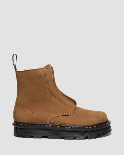 ZEBZAG LACELESS WARM LINED SLIP ON NUBUCK BOOTS