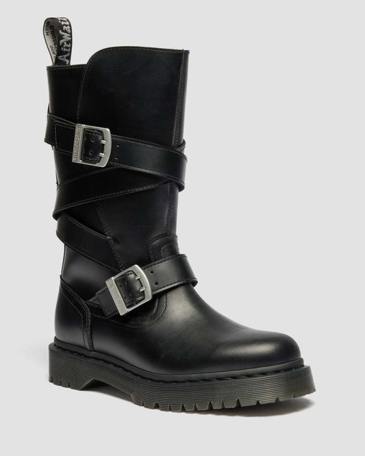 Anistone Two Strap Leather Biker Boots