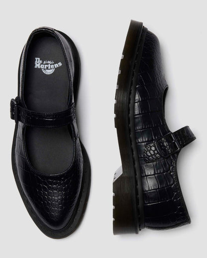 Elphie Mary Jane Emboss Leather Shoes