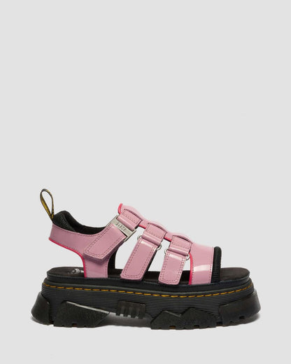 Mattison Three Strap Soft Patent Leather Sandals