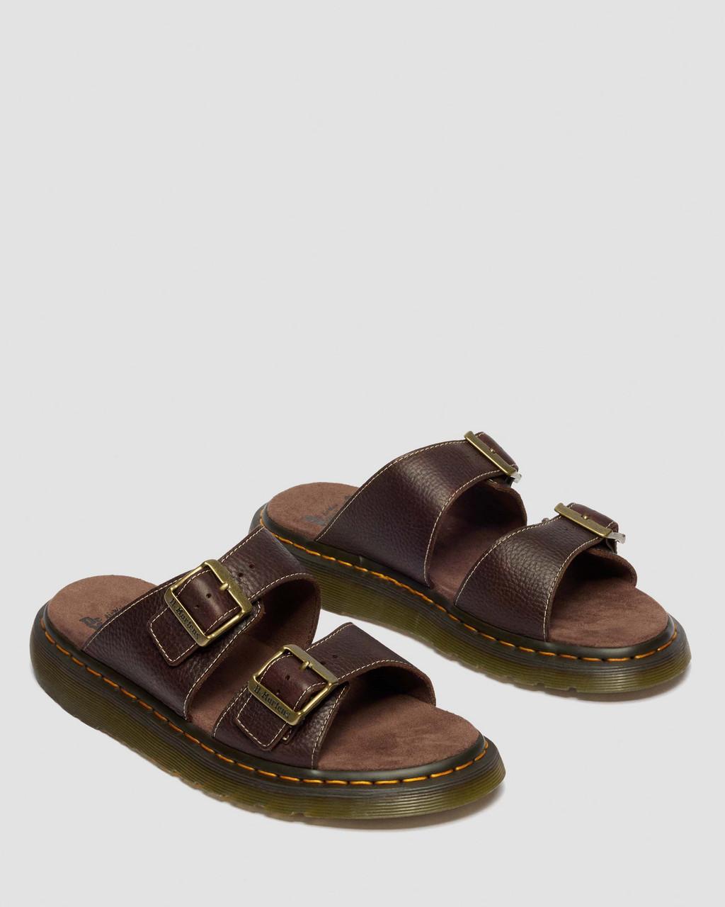 Josef Slide Grizzly Leather Sandals