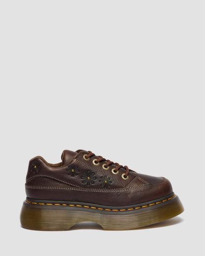 Buzz 5-Eye Flower Grizzly Leather Shoes