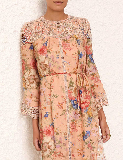 August Broderie Midi Dress