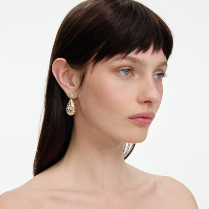 Gold Crystal Drop Earrings