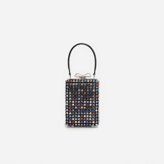 Multi Crystal Chainmail Micro Bag