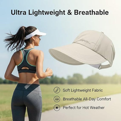 Women's Wide Brim Sun Hat | Foldable UV Protection Beach Hat Lightweight Breathable Summer Visor for Travel & Outdoor