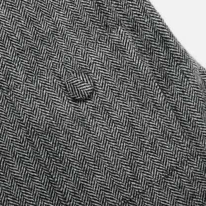 Grey Herringbone Flared Mini Dress