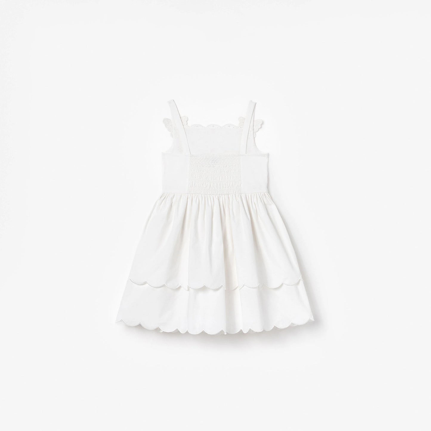 White Cotton Embroidered Dress
