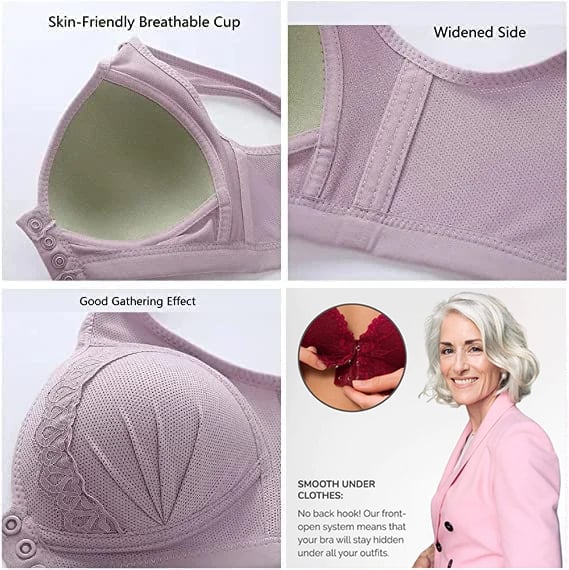 💕BUY 1 GET 2 FREE💕-2024 Front Button Breathable Skin-Friendly Cotton Bra