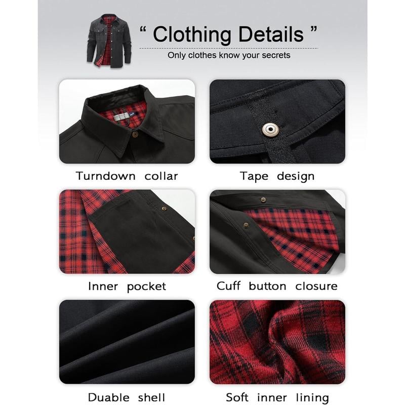 ⚡Hot Sales 49% OFF🔥Men's Flannel Lined Shacket Jacket