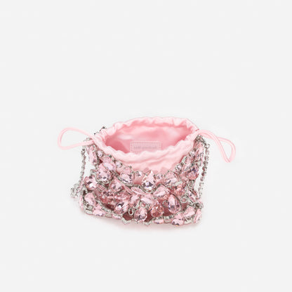 Pink Crystal Chainmail Mini Bag