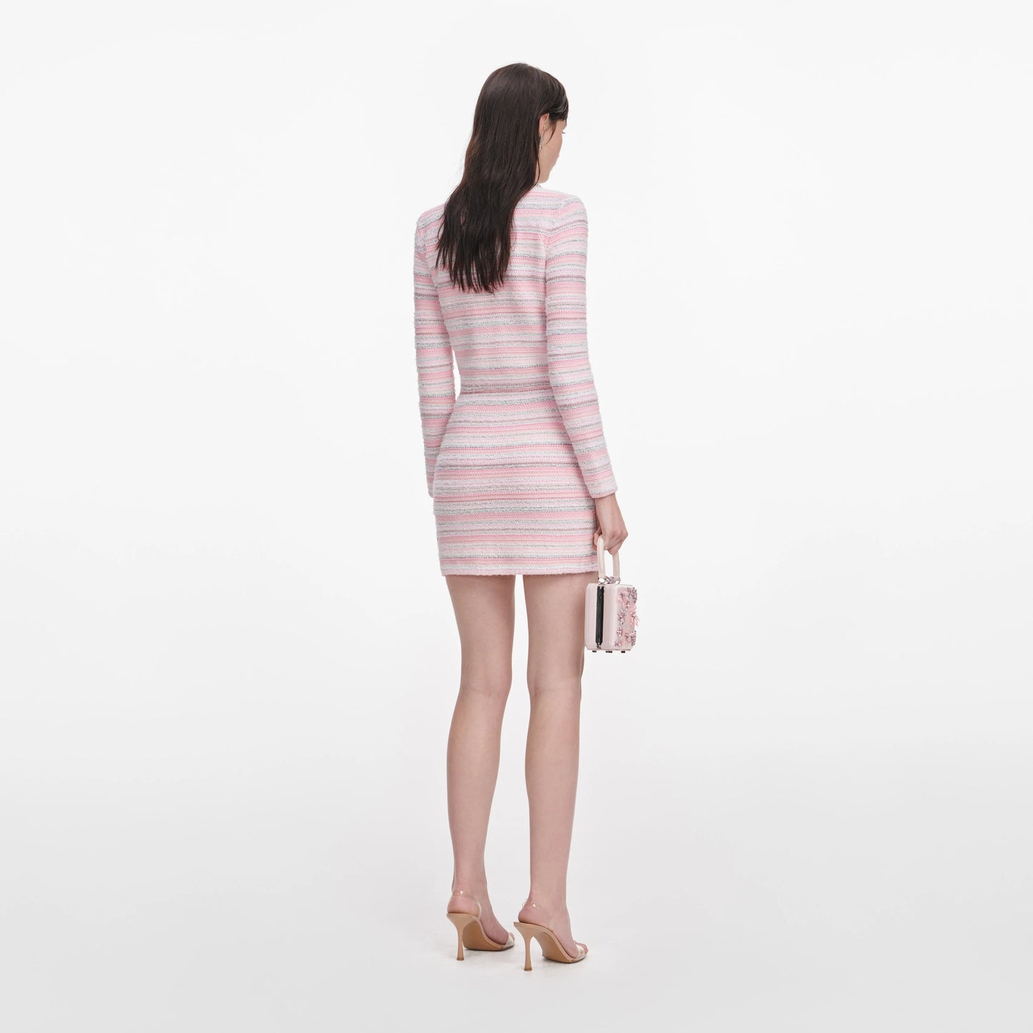 Pink Textured Knit Mini Skirt