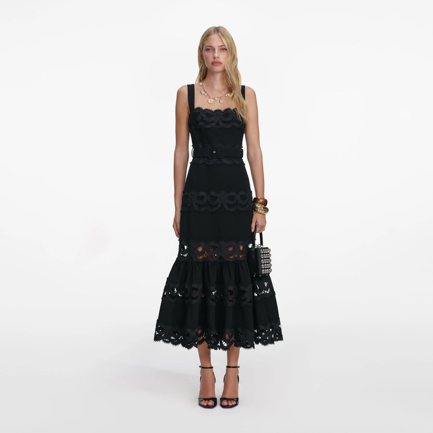 Black Crepe Midi Dress