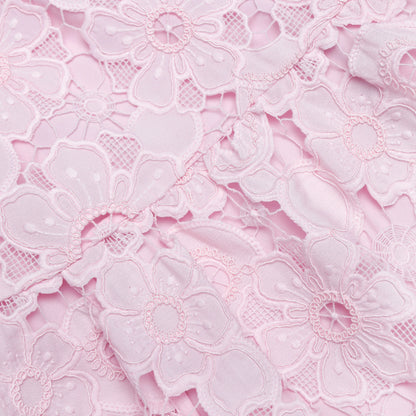 Pink Lace Collared Mini Dress