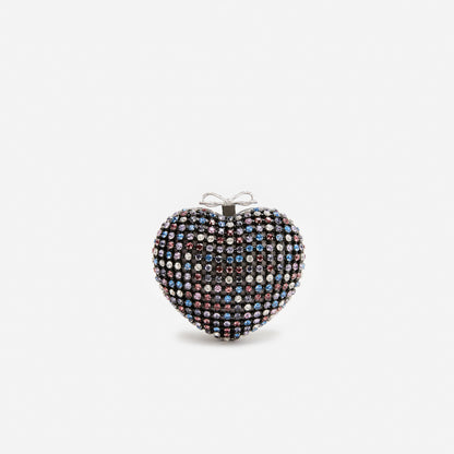 Multi Crystal Heart Clutch
