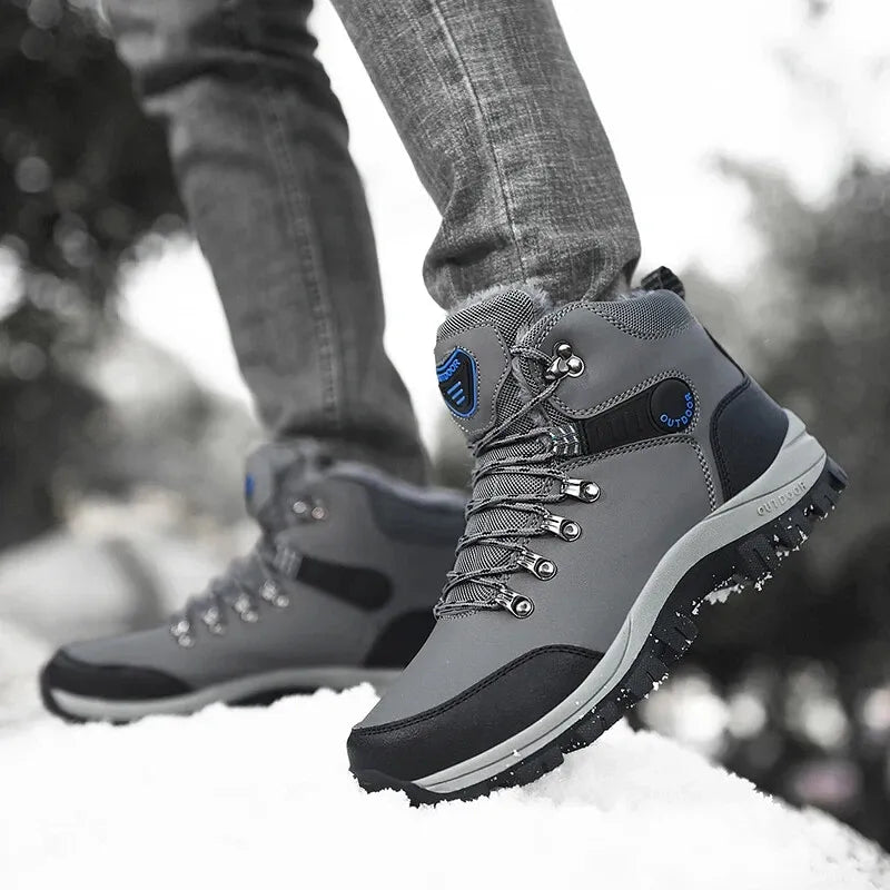 Outdoor Wear- Resistant Hiking Shoes Men Padded High-top Warm Casual Snow Boots