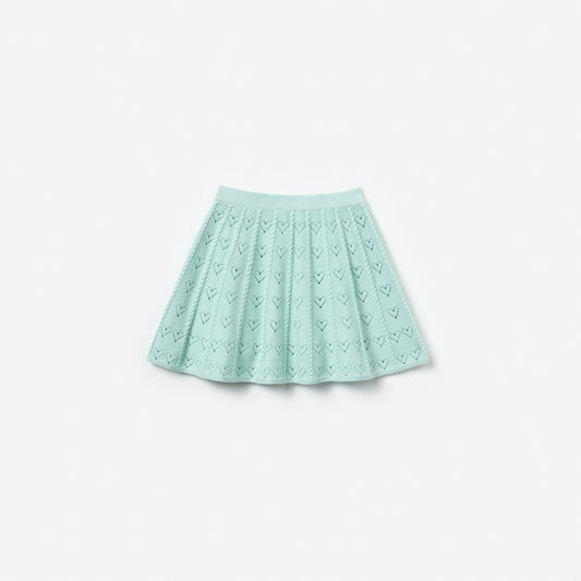 Mint Heart Knit Skirt
